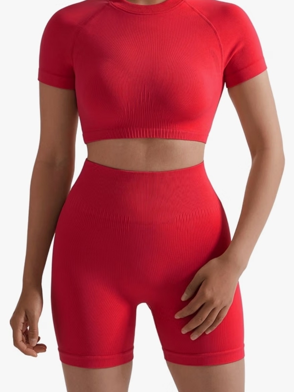 2 Piece Workout Set in Bright Red